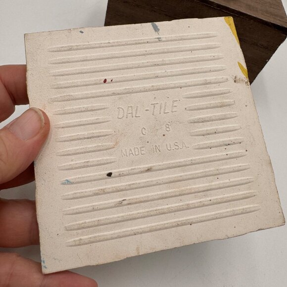 Prickly pear road runner painted tile southwest Arizona scene blue sky small tin - Picture 10 of 16